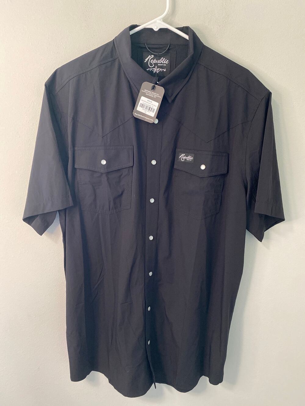 New Republic Boot Co Black Performance Pearl Snap Shirt Men’s XL